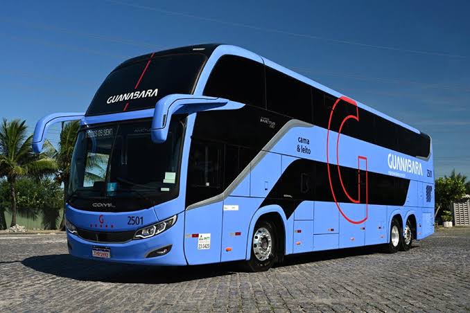 Ônibus da Guanabara em foto real, pronto para viagens rodoviárias no Pará